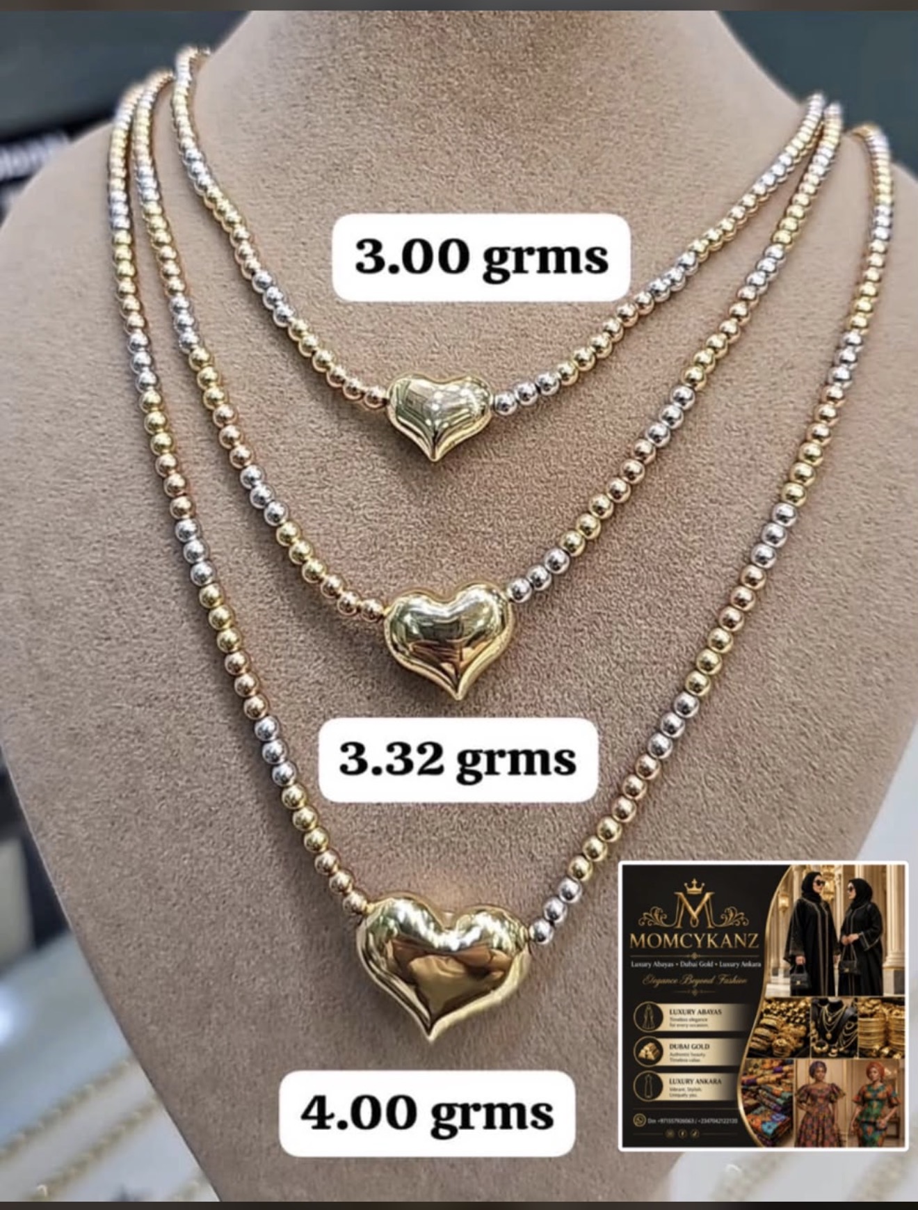 Golden Hearts Luxe Bead Necklace Collection ❤️